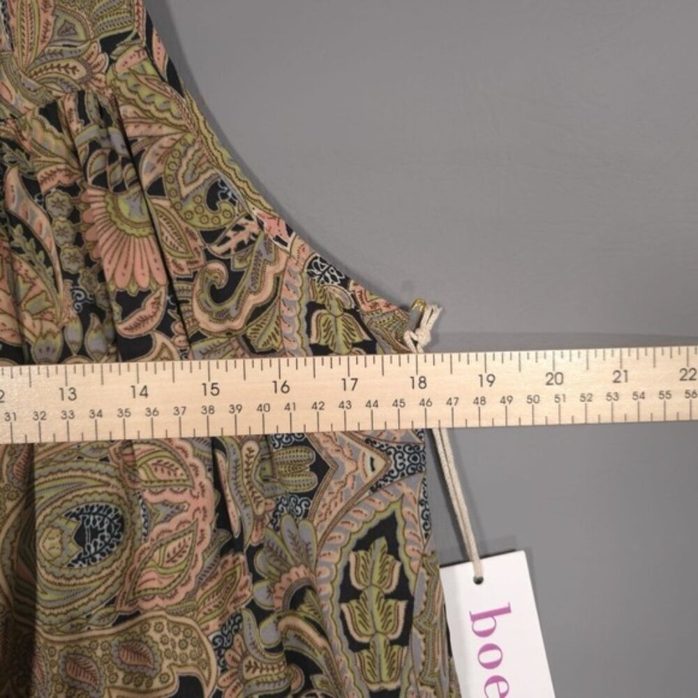 NWT Anthropologie Boemo Maxi Dress LARGE Paisley Tassels Tiered Halter  R4592‎ - Picture 4 of 9